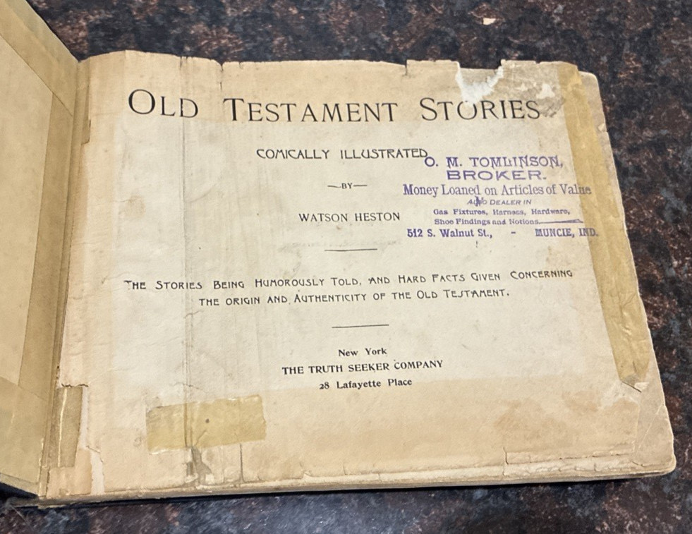 Old Testament Stories Comically Illustrated 1892 By Watson Heston (Rebound) Old Testament Stories Comically Illustrated 1892 By Watson Heston (Rebound)