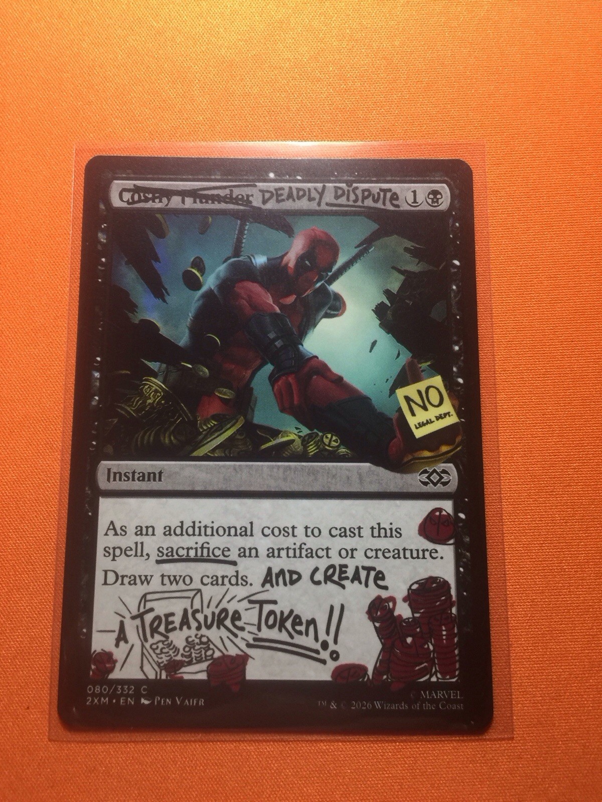 MTG Magic The Gathering Deadly Dispute SLD Secret Lair Deadpool Black Instant MTG Magic The Gathering Deadly Dispute SLD Secret Lair Deadpool Black Instant