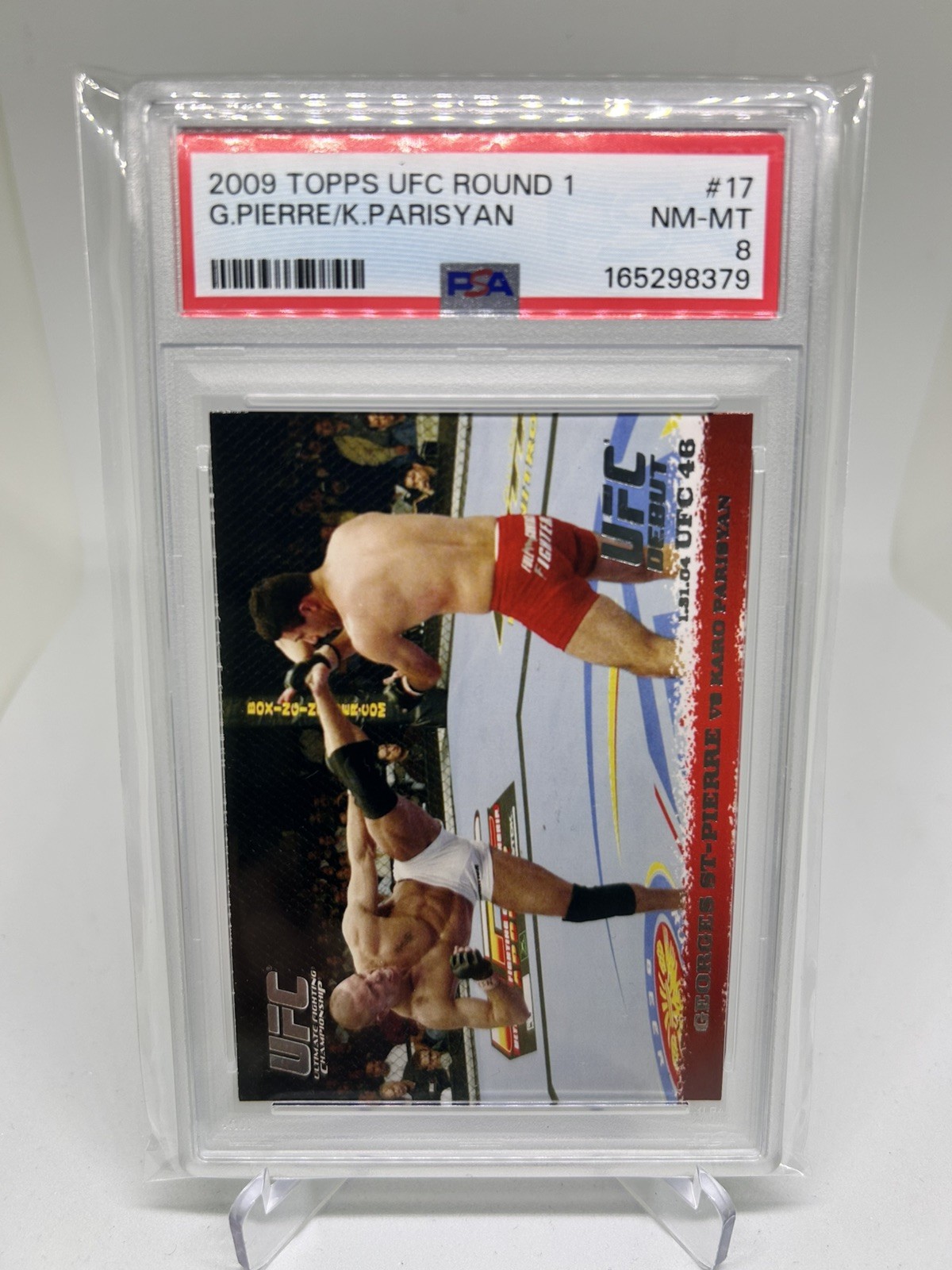 2009 Topps UFC Round 1 UFC Exclusive #17 Georges St Pierre Rookie PSA 8