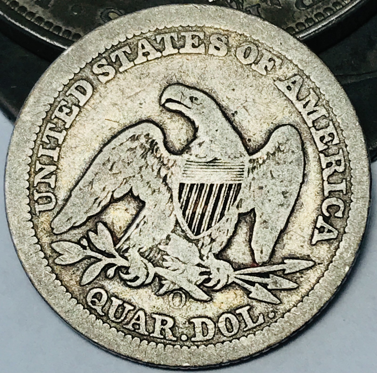1857 O Seated Liberty Quarter 25C Ungraded Circulated 90% Silver US Coin CC29162 1857 O Seated Liberty Quarter 25C Ungraded Circulated 90% Silver US Coin CC29162