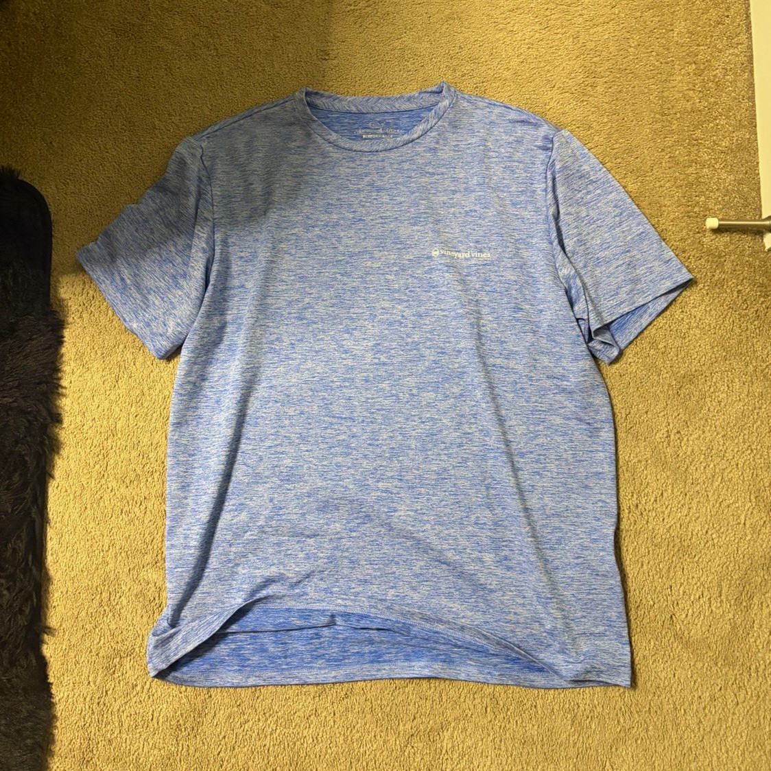 Vineyard Vines Performance Breathable Blue/White Crew Neck Short Sleeve Tee L