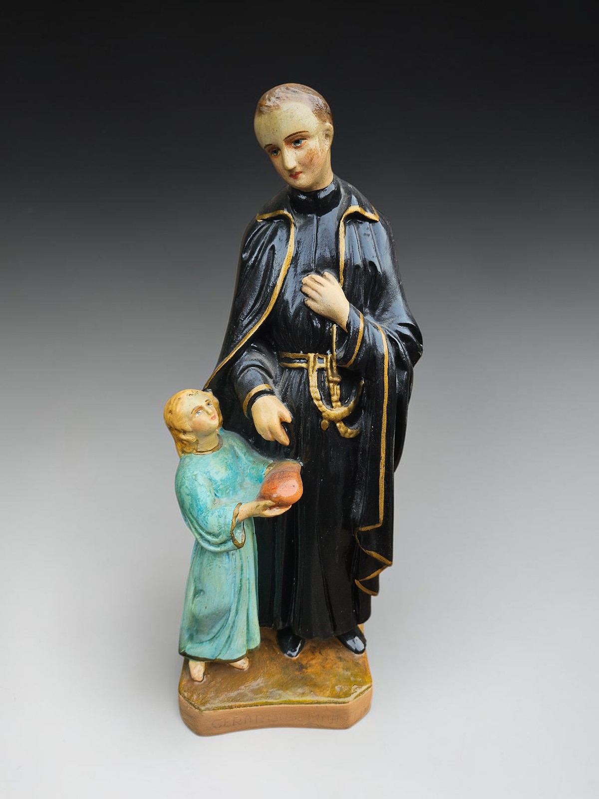 Vintage 1970 chalk Statue Saint Gerardus Majella religious art