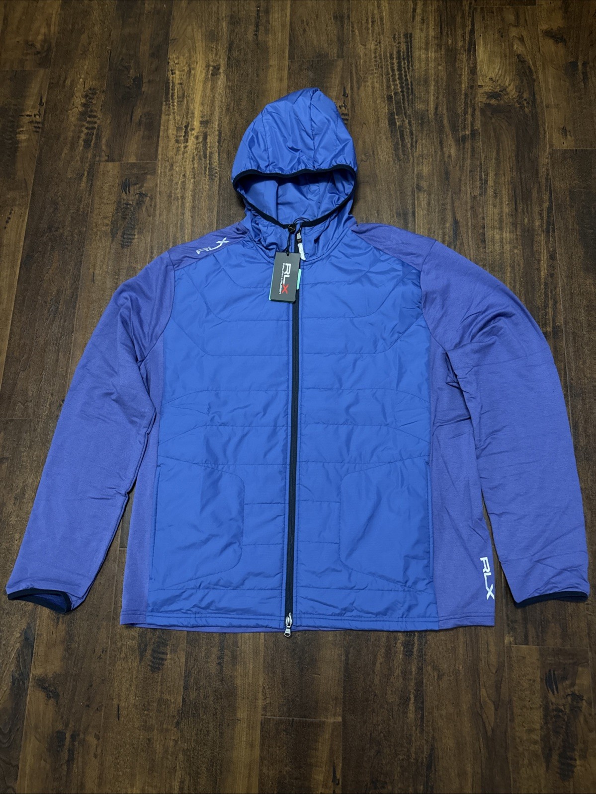 NWT RLX Ralph Lauren Polo Golf Blue Full Zip Jacket Hoodie Men\'s XL $268. D4 NWT RLX Ralph Lauren Polo Golf Blue Full Zip Jacket Hoodie Men\'s XL $268. D4