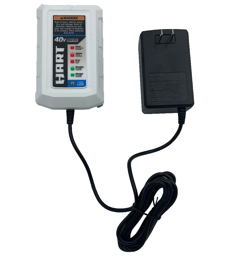 Hart 40 Volt (40V) Rapid Fast Lithium Ion Battery Charger Kit Wall Non Retail Hart 40 Volt (40V) Rapid Fast Lithium Ion Battery Charger Kit Wall Non Retail
