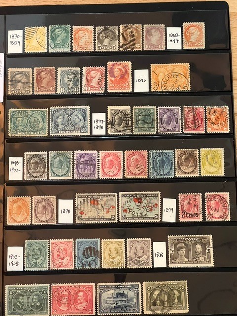 Canada 1870-1929 Collection of Used in Stock Sheet 9X180S
