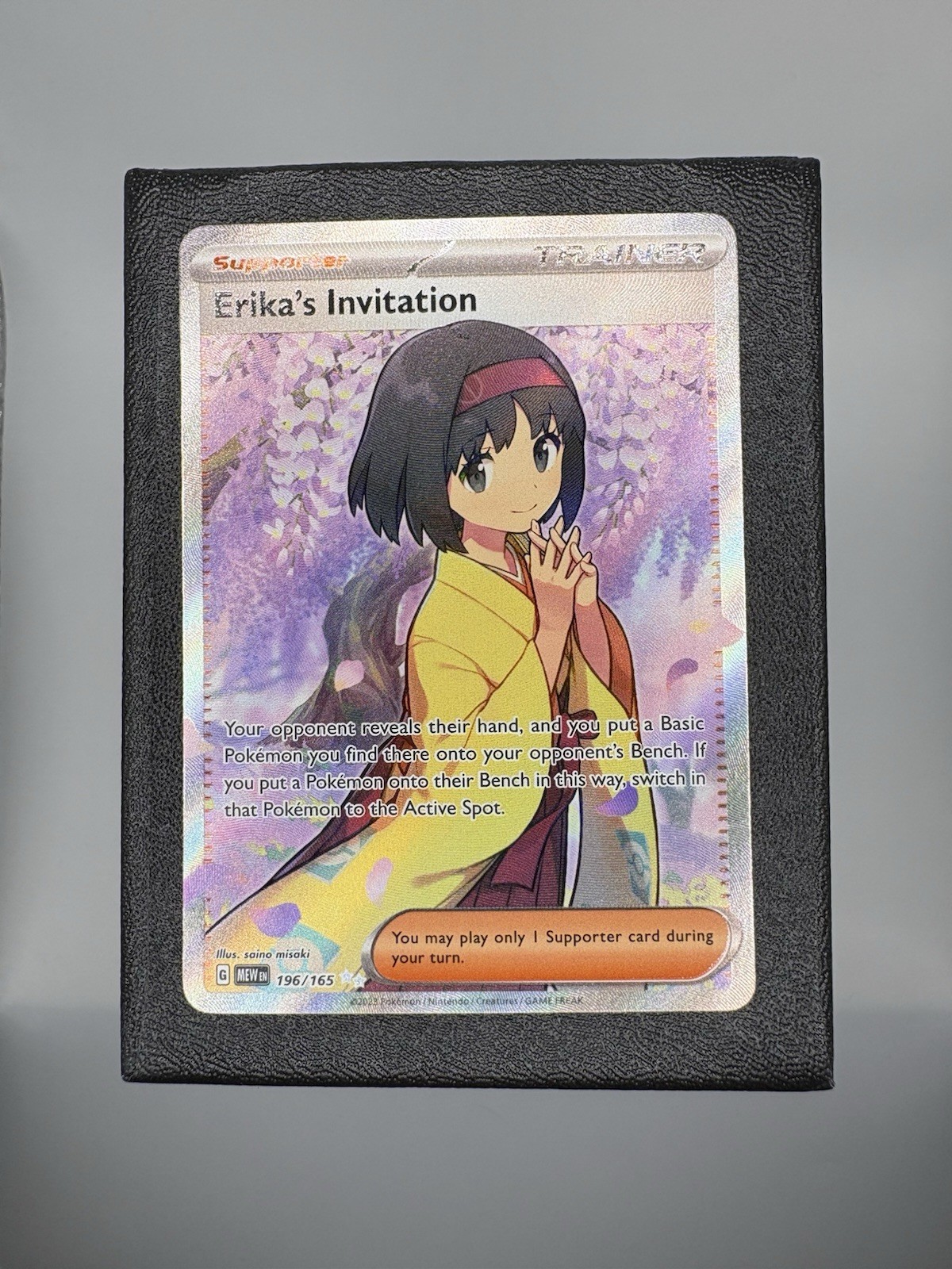 Erika\'s Invitation 196/165 Scarlet Violet 151 Full Art Trainer Card Pokémon NM Erika\'s Invitation 196/165 Scarlet Violet 151 Full Art Trainer Card Pokémon NM
