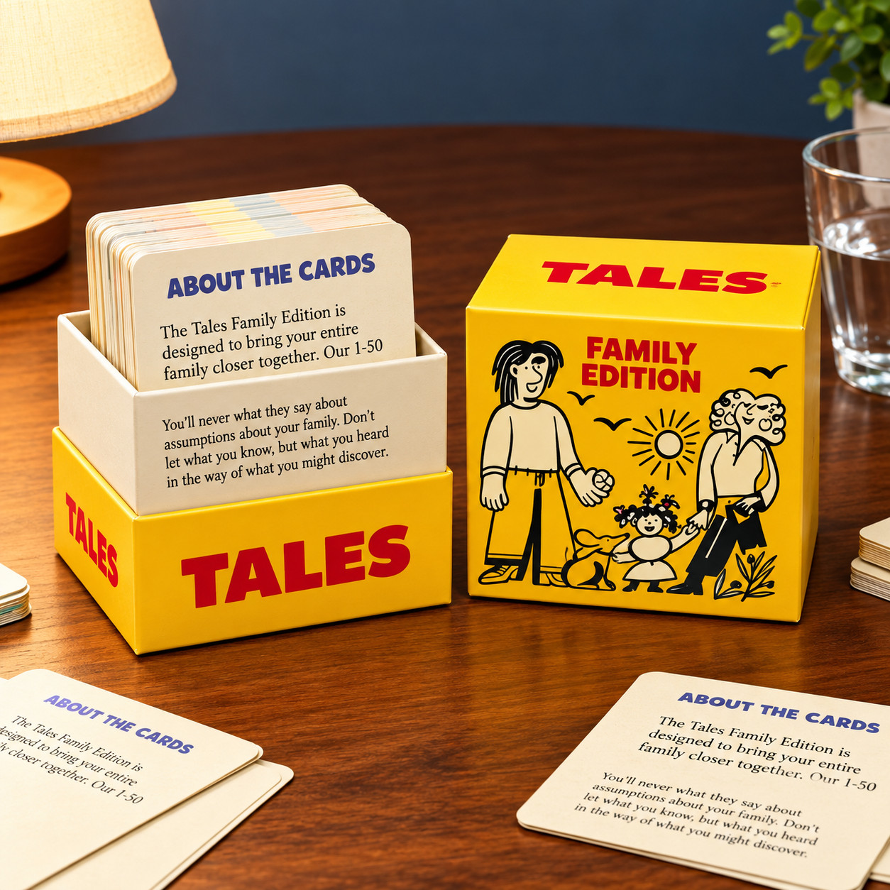 Tales Family Edition Card Game - 150 Conversation Cards Fun Game All Ages - USA