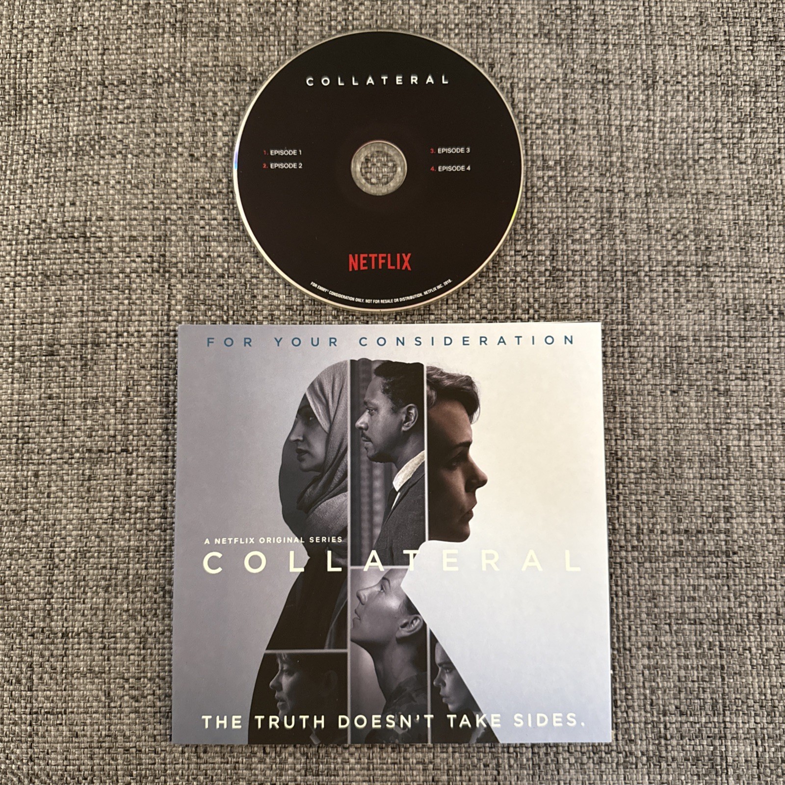 COLLATERAL NETFLIX FYC DVD SET 4-episode Miniseries Carey Mulligan John Simon op COLLATERAL NETFLIX FYC DVD SET 4-episode Miniseries Carey Mulligan John Simon op