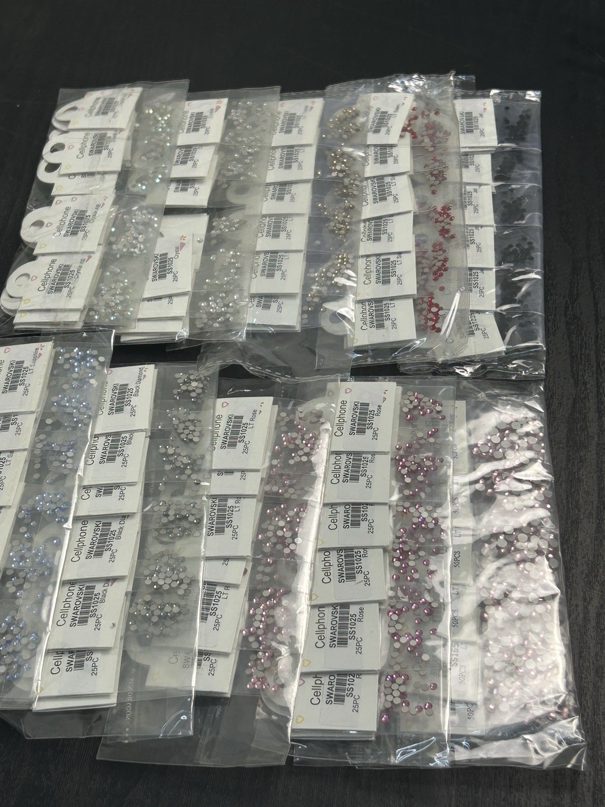 Swarovski Crystals 10X12pck Multi Colored Lot. 3,300 Pieces Total