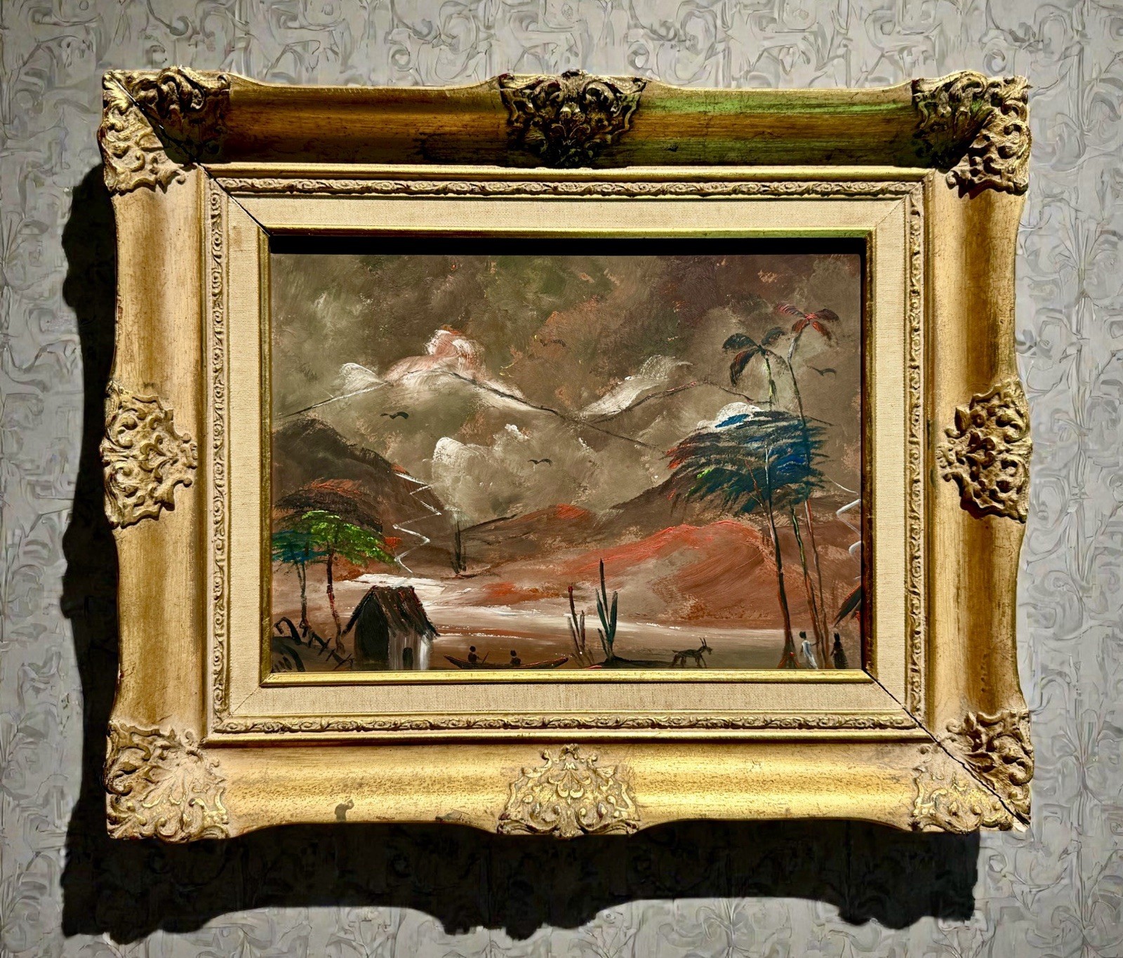 ⭕️ VINTAGE LUIS ORDAZ (VENEZUELAN, 1912-1976) SEPIA LANDSCAPE PAINTING