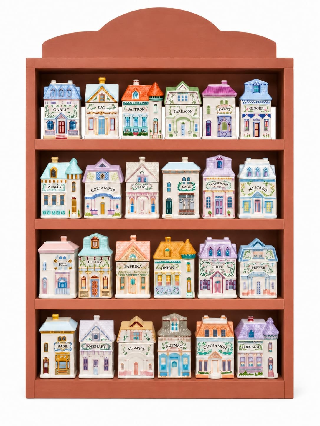 1989s Vintage Spice Village Wooden Rack - Village Spice House Wall-Mounted Displ