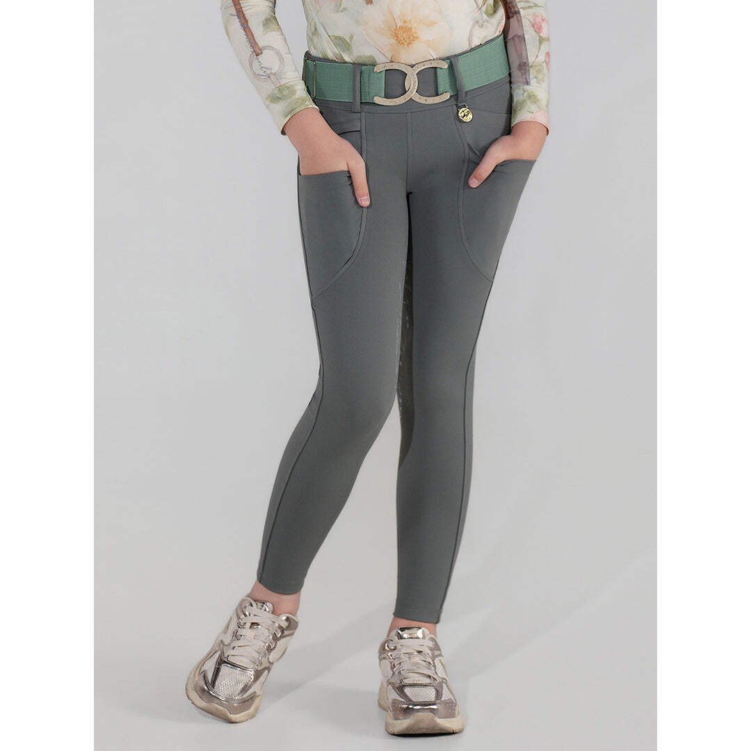 Dapplebay Kids Dragonfly Meadow Silicone Full Seat Tights-Graphite