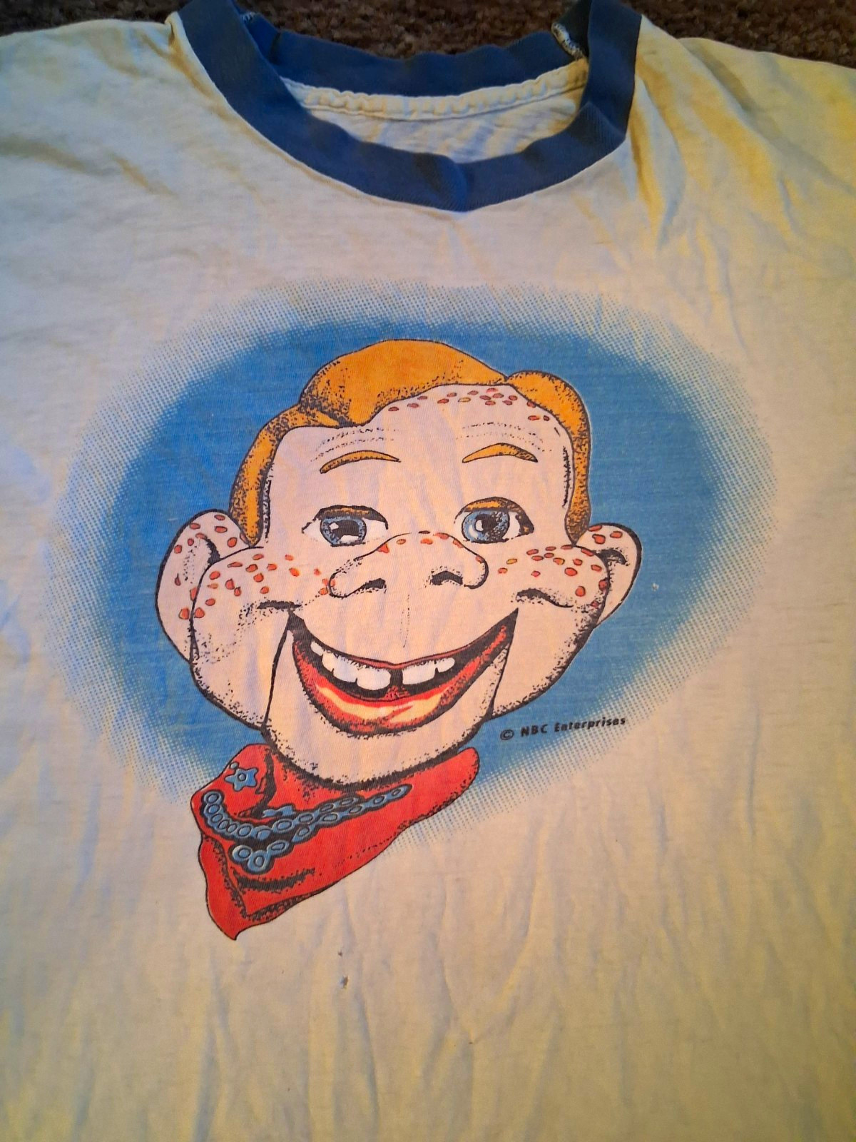 Vintage 1960\'s NBC Enterprises Howdy Doody White/Blue Ringer Graphic Tee Vintage 1960\'s NBC Enterprises Howdy Doody White/Blue Ringer Graphic Tee