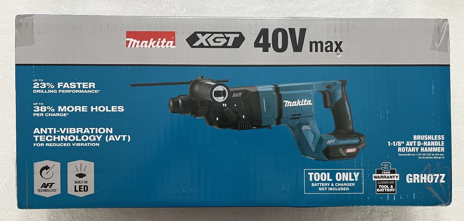 New Makita GRH07Z 40V Max XGT Brushless 1-1/8\