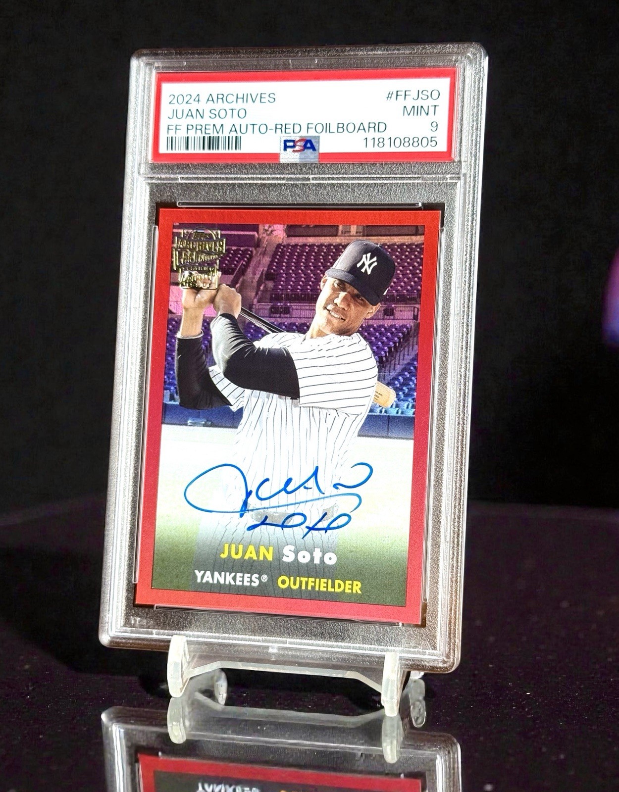 Juan Soto /10 Red Foilboard Auto PSA 9 POP 1 2024 Topps Archives 1;15,000 Odds Juan Soto /10 Red Foilboard Auto PSA 9 POP 1 2024 Topps Archives 1;15,000 Odds