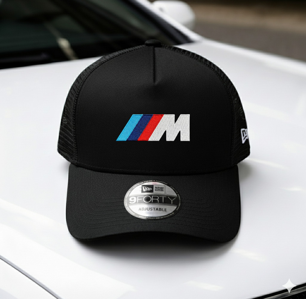 BMW M Sport Logo Embroidered Trucker Hat Snapback Cap