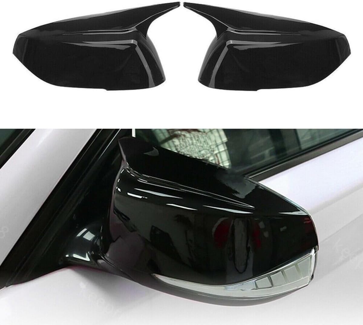 Pair Gloss Black Sport Mirror Covers For Infiniti Q50 Q60 Q70 QX30