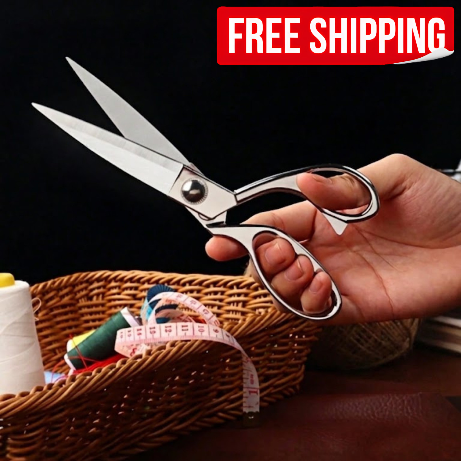 Professional Stainless Steel Tailor Scissors Heavy Duty Fabric Sewing Shears US