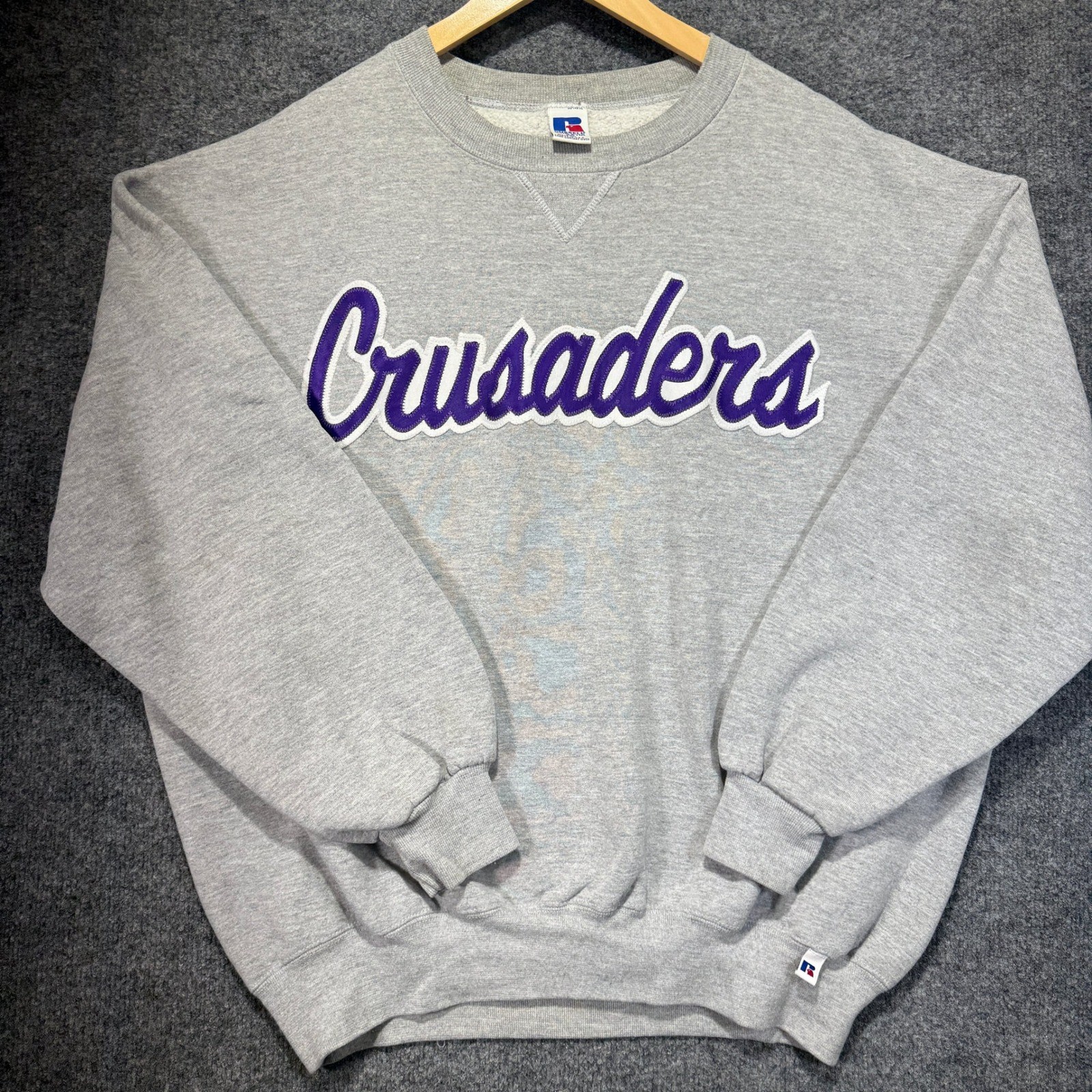 Russell Athletic Crusaders Sweatshirt Mens XXL Gray Vintage USA Made Crewneck