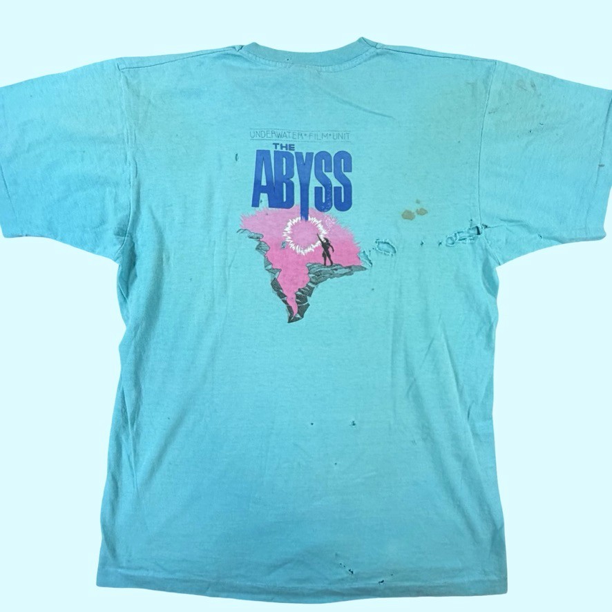 Vintage 1989 The Abyss Underwater Film Unit Crew T Shirt Large Single Stitch USA Vintage 1989 The Abyss Underwater Film Unit Crew T Shirt Large Single Stitch USA