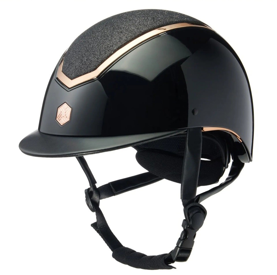 Charles Owen Riding Helmet - Black Gloss/Rose Gold, 55-58 cm, MIPS cert, NWT