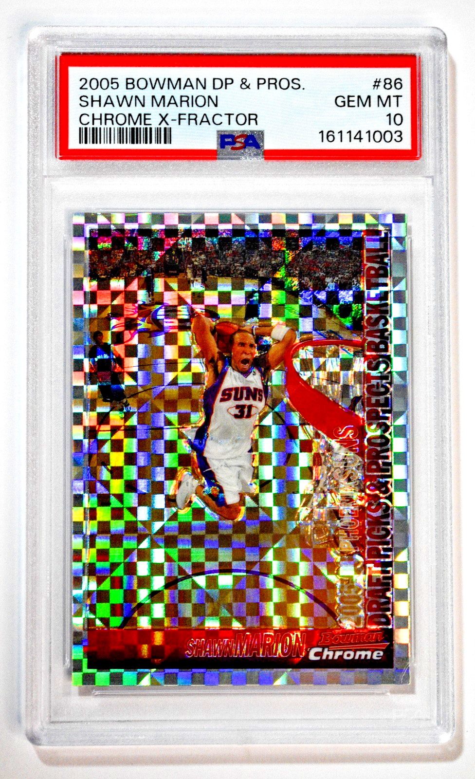2005 Bowman Draft & Pros #86 Shawn Marion Chrome X-Fractor /150 PSA 10 2005 Bowman Draft & Pros #86 Shawn Marion Chrome X-Fractor /150 PSA 10