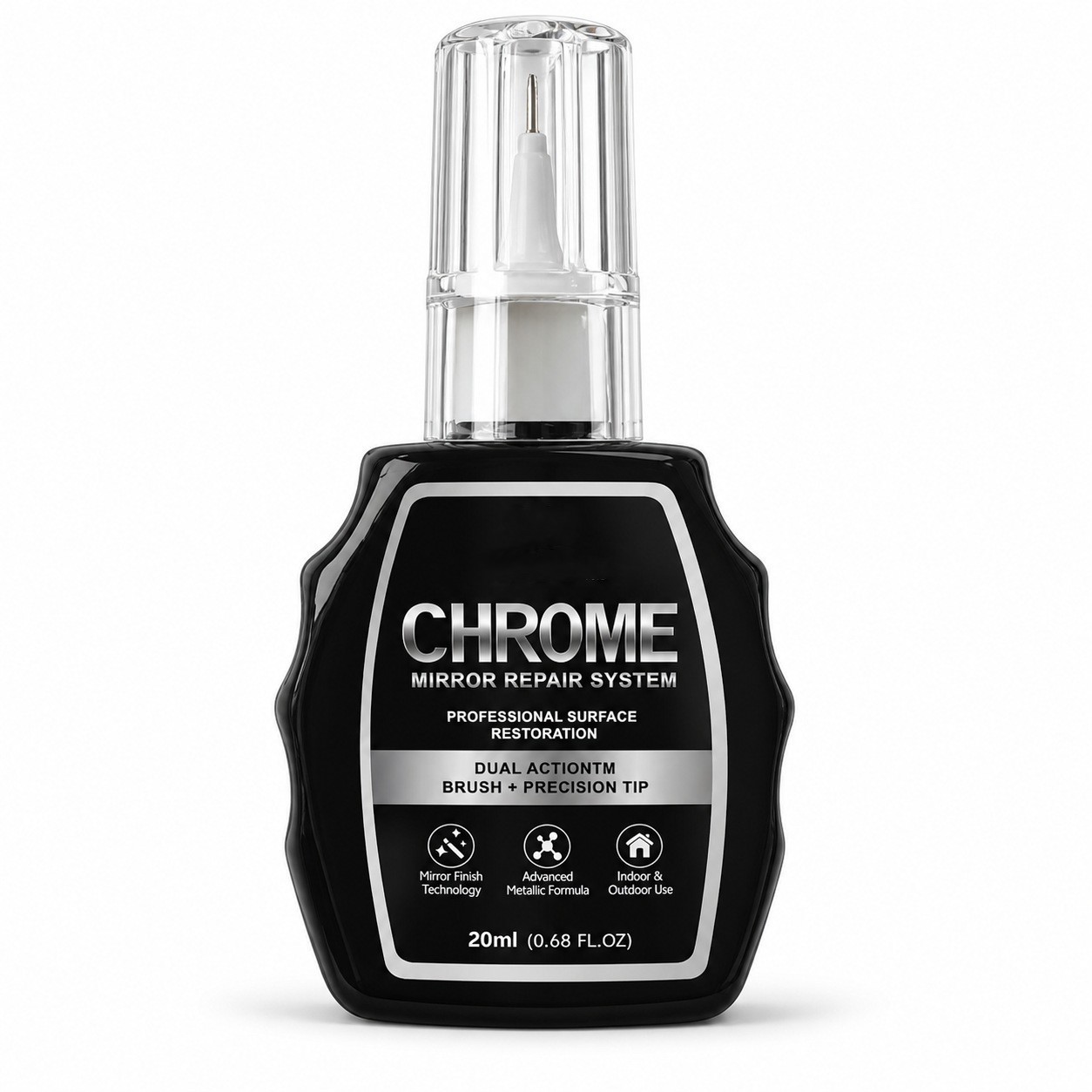 Professional Chrome Repair Pen, 20ml Silver Metal Shine Applicator for Car Trim