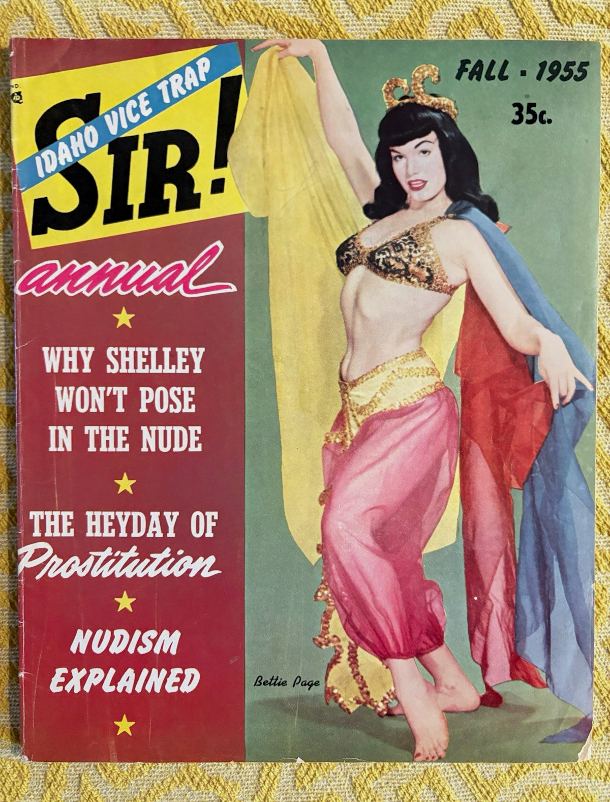 SIR Annual Fall 1955 BETTIE PAGE cover Vintage Magazine Pin-Up Photos SIR Annual Fall 1955 BETTIE PAGE cover Vintage Magazine Pin-Up Photos