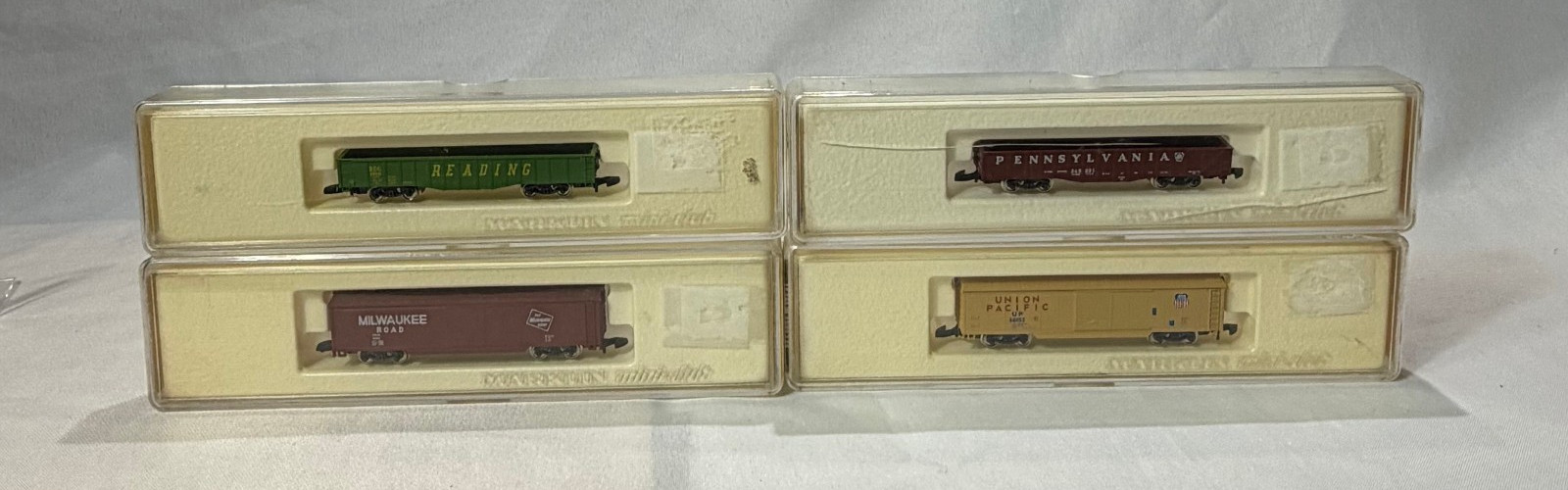 Vtg Marklin Mini-Club Z Scale Train Freight Cars & Gondolas 8637 8736 8641 8638