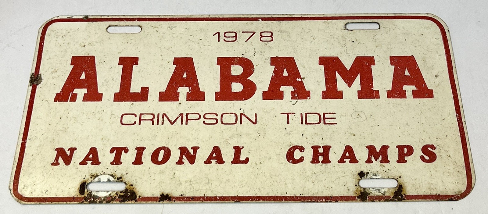 Error Vtg 1978 Alabama “Crimpson” Tide National Champs License Plate ST3 Booster Error Vtg 1978 Alabama “Crimpson” Tide National Champs License Plate ST3 Booster