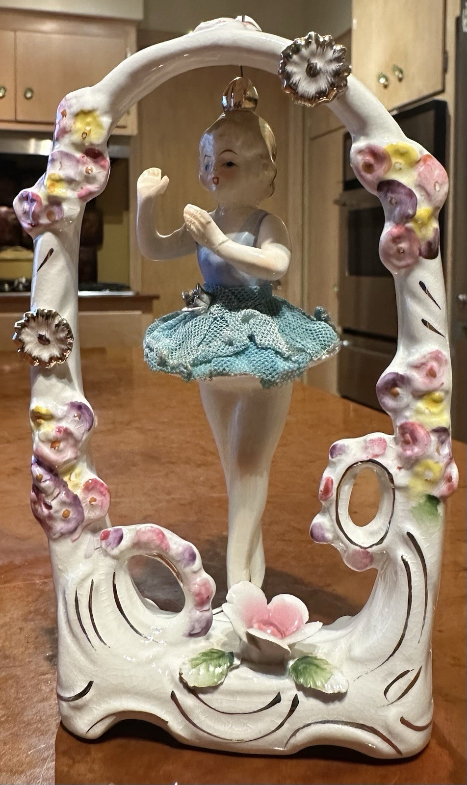 Vintage Mid-Century Ucagco Porcelain Spinning Ballerina Figurine