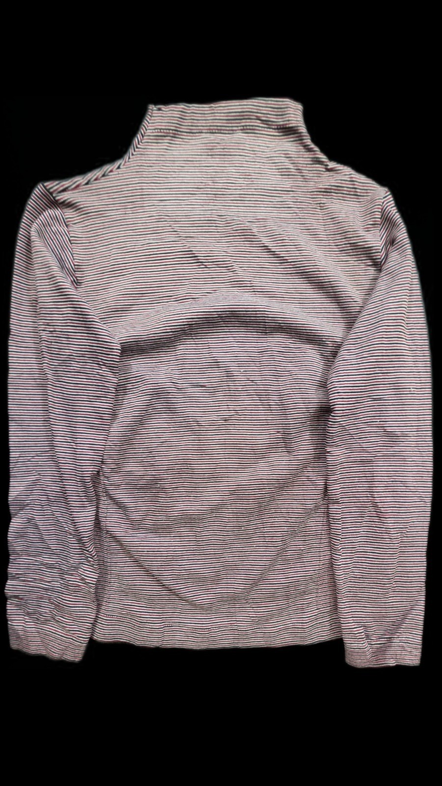 Bella Seamless Red/White/Blue Long Sleeve Mock Neck Textured Stretch Top- One Sz Bella Seamless Red/White/Blue Long Sleeve Mock Neck Textured Stretch Top- One Sz