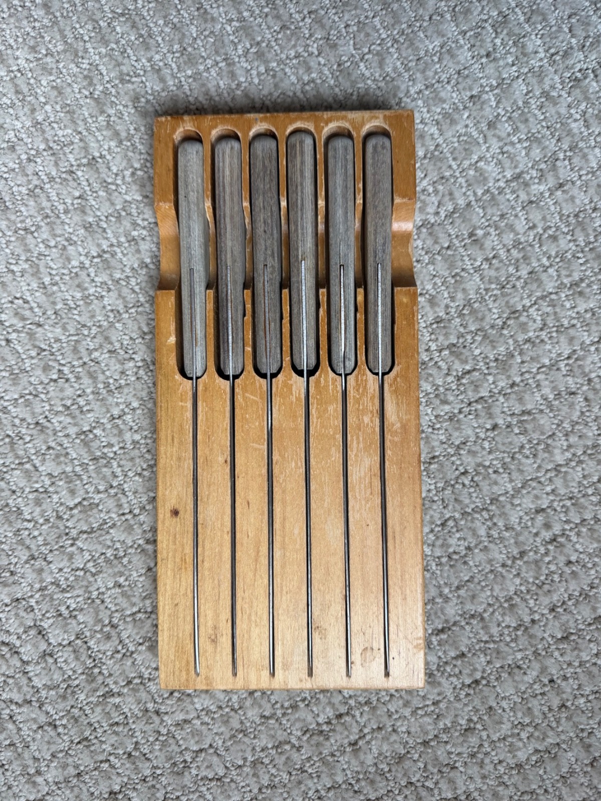 Vintage Kutmaster Cutlery Stainless Steel Steak Knife Set Of 6 With Block Vintage Kutmaster Cutlery Stainless Steel Steak Knife Set Of 6 With Block