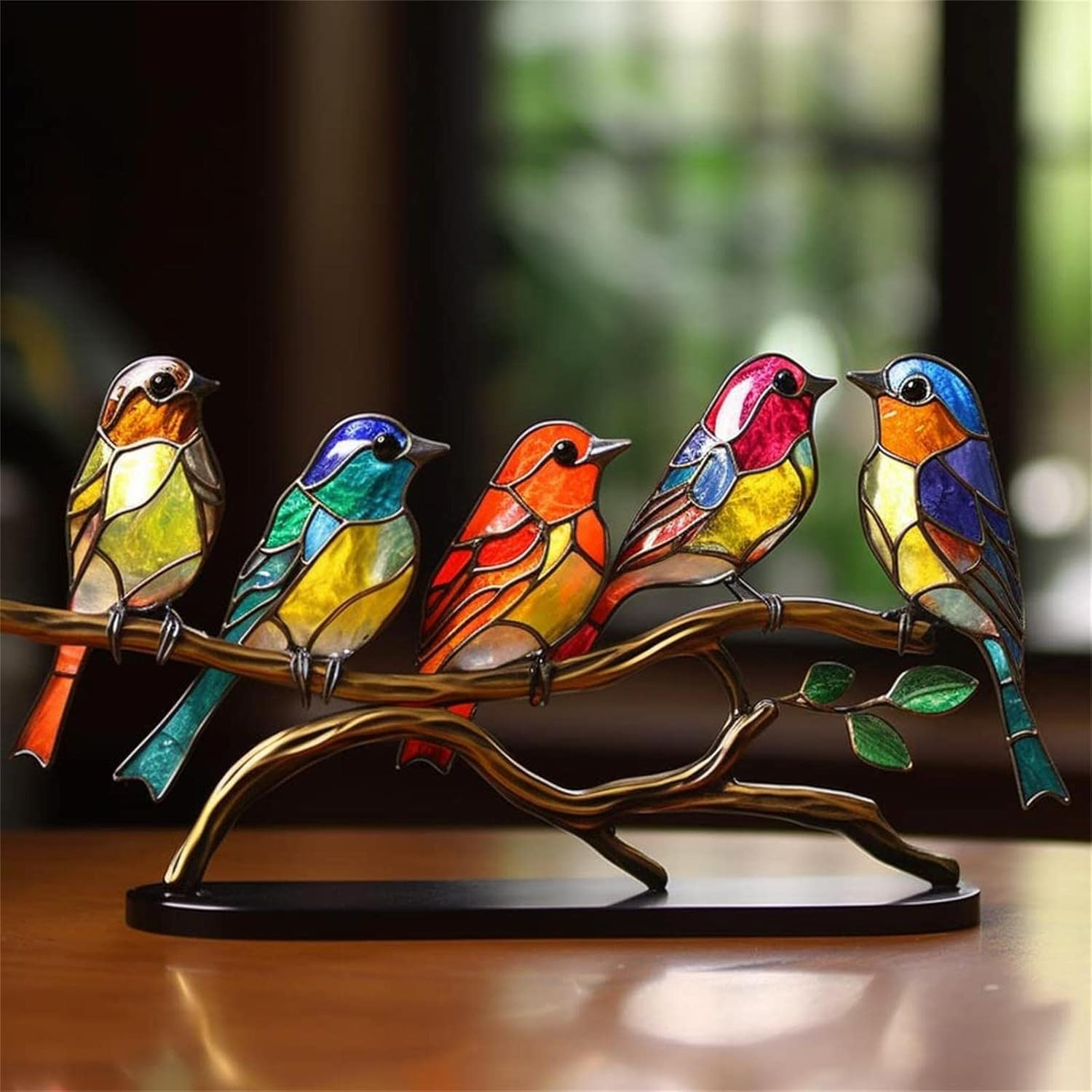 2023 New Stained Metal Birds on Branch Desktop Ornaments, Metal Flat Double Side 2023 New Stained Metal Birds on Branch Desktop Ornaments, Metal Flat Double Side