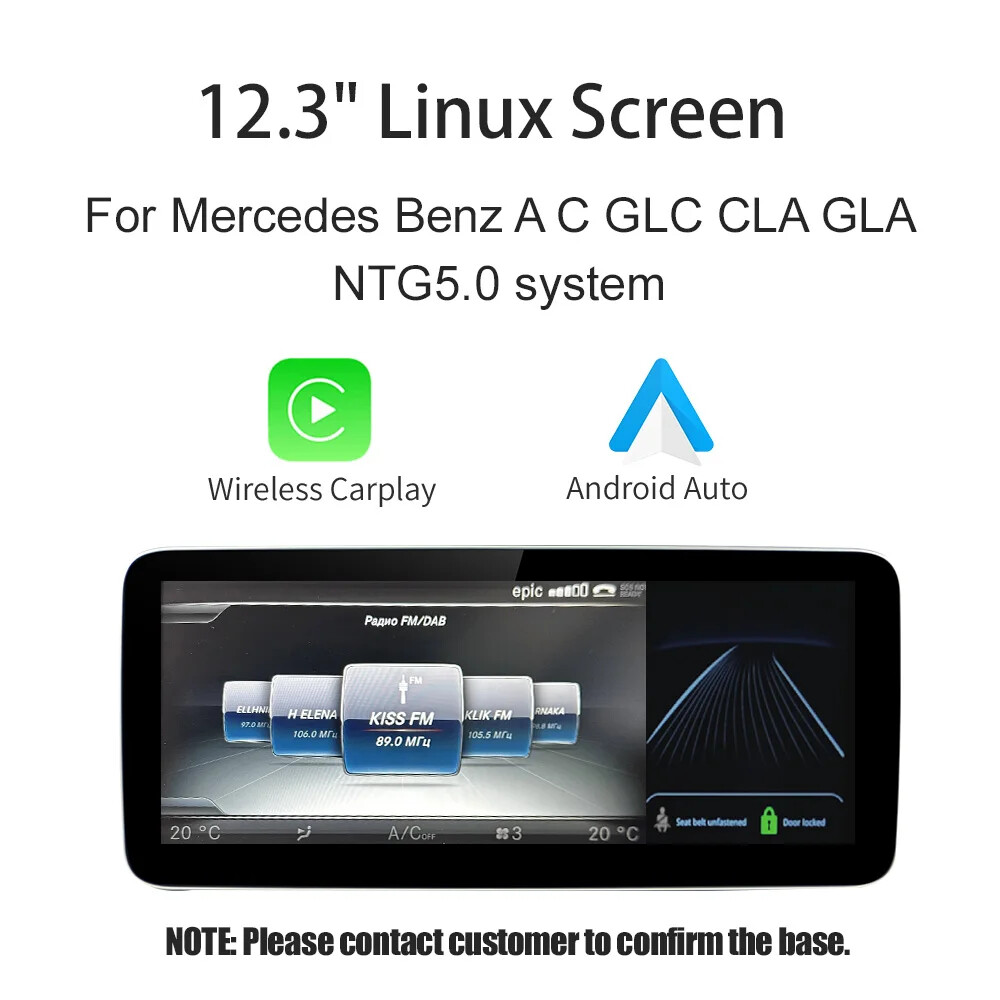 Wireless Carplay/Android Auto 12.3\'\' Touch screen for Mercedes Benz GLA CLA GLC