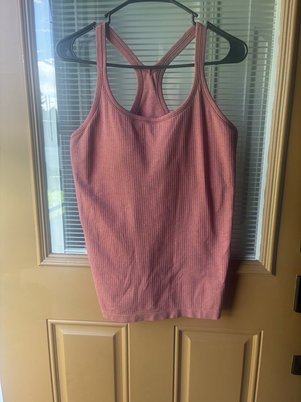 Lululemon Ebb to Street Tank II Size 12 Copper Coil Ribbed Built In Bra Yoga