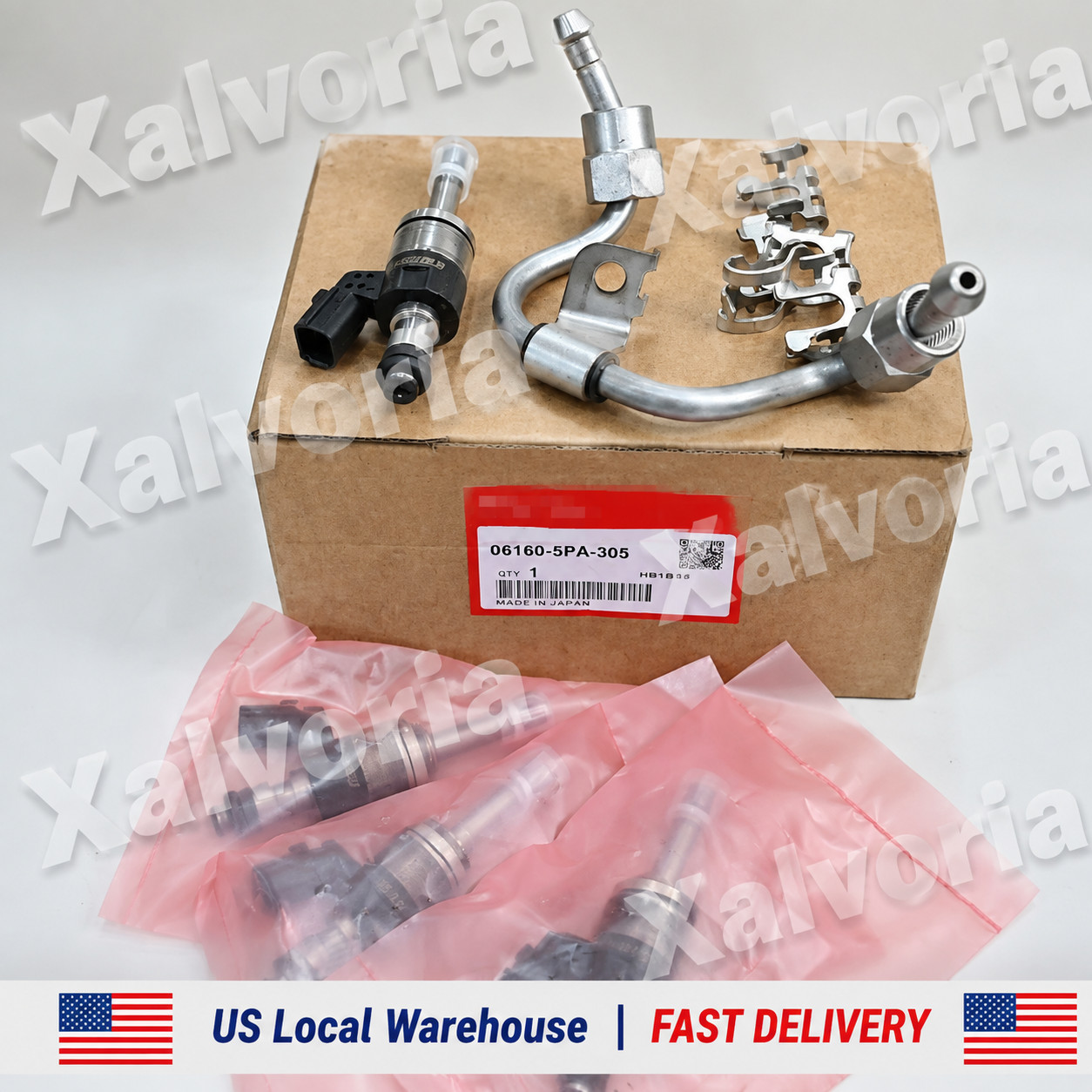 New Honda Injector Kit Fuel 1.5L 06160-5PA-305 16012-5PA-315 OEM - New Open Box