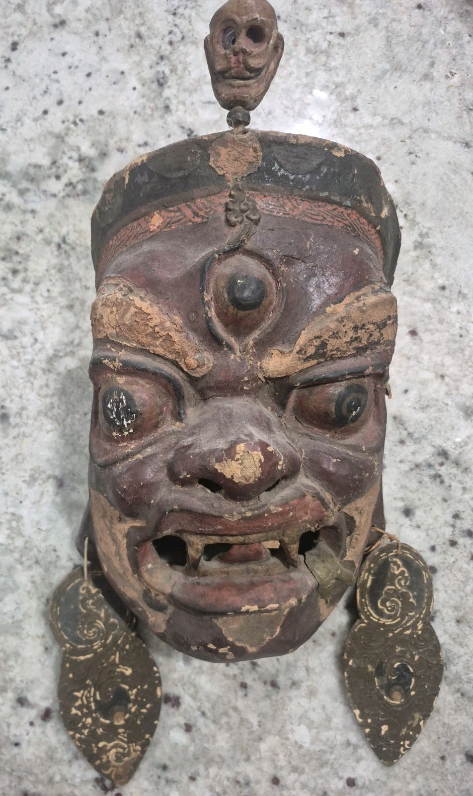 Rare Antique Lakhe Demon Mask Nepal Tribal Tibetan Primitive Art Rare Antique Lakhe Demon Mask Nepal Tribal Tibetan Primitive Art