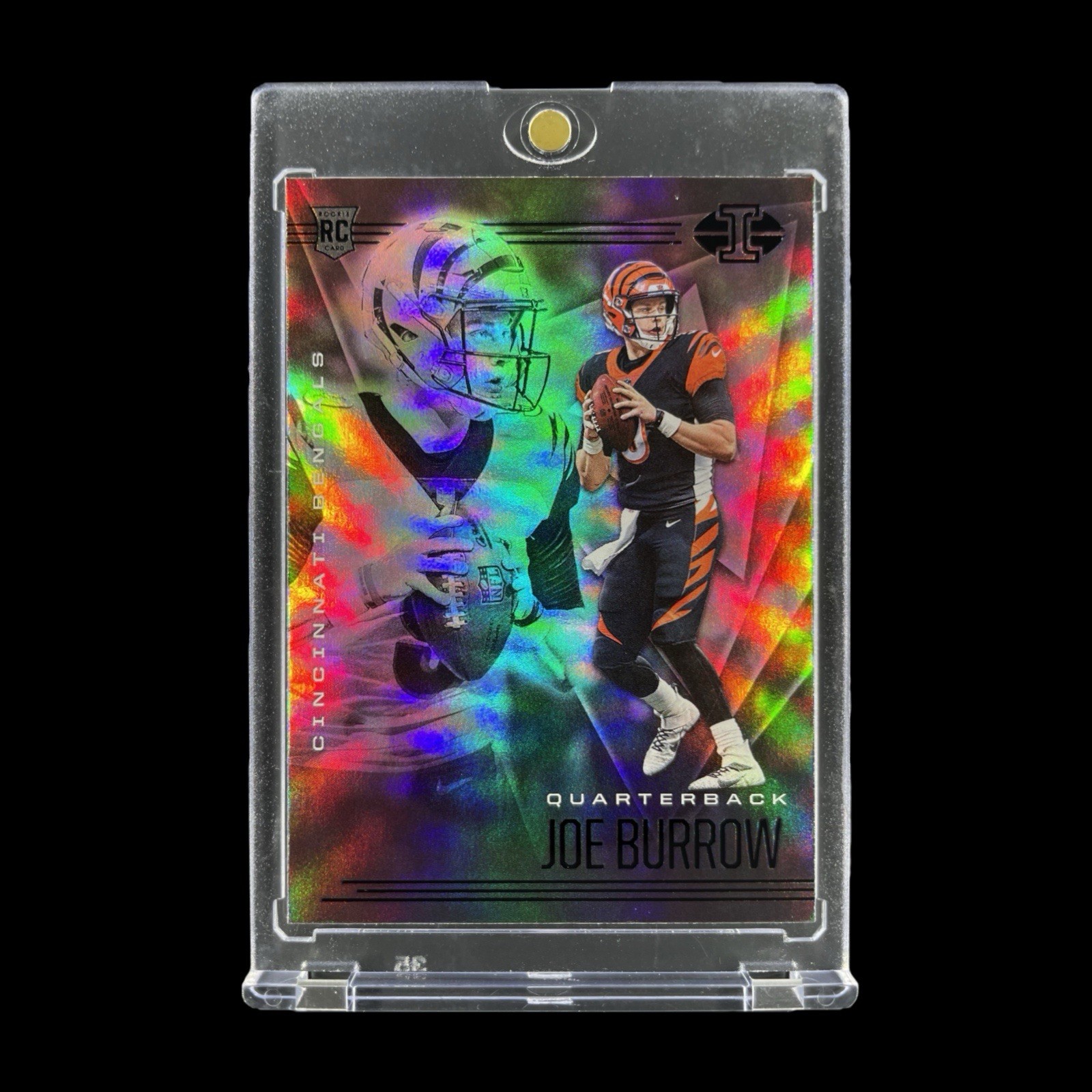 JOE BURROW ROOKIE BLACK RAINBOW FOIL CARD 2020 Illusions Base RC - Bengals