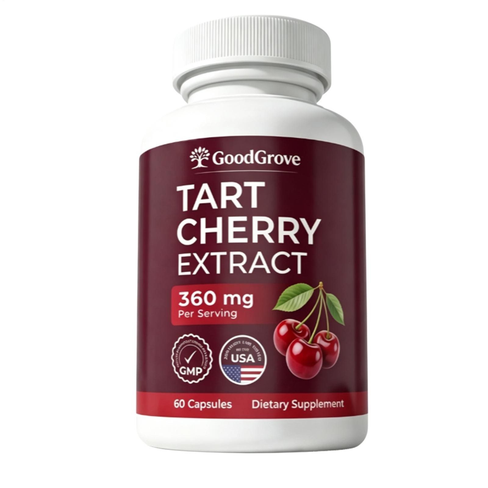 Tart Cherry Capsules - Cold Pressed Tart Cherry Extract, 360mg Per Serving