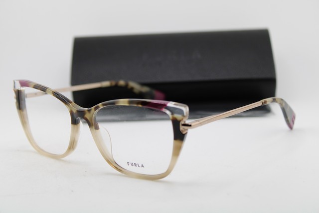 NEW FURLA VFU499 COL.02BW BROWN HAVANA PURPLE GOLD AUTHENTIC EYEGLASSES 53-17 NEW FURLA VFU499 COL.02BW BROWN HAVANA PURPLE GOLD AUTHENTIC EYEGLASSES 53-17
