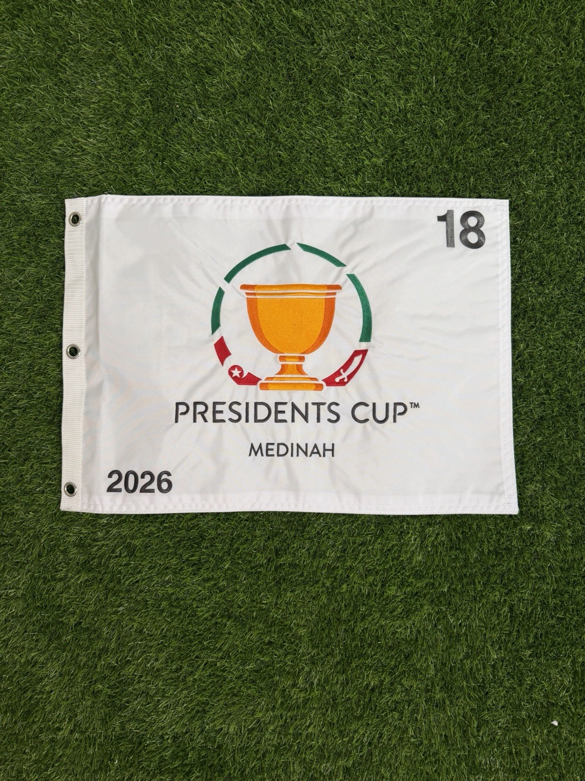 2026 Presidents Cup Medinah Country Club Souvenir Embroidered Pin Flag Golf Flag 2026 Presidents Cup Medinah Country Club Souvenir Embroidered Pin Flag Golf Flag