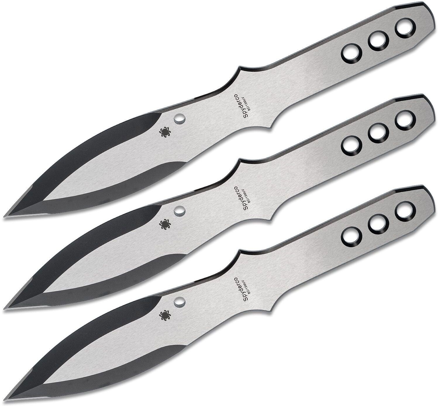 Spyderco SpyderThrowers Small (3) *DISCONTINUED* - 8Cr13MoV with Leather Sheath Spyderco SpyderThrowers Small (3) *DISCONTINUED* - 8Cr13MoV with Leather Sheath