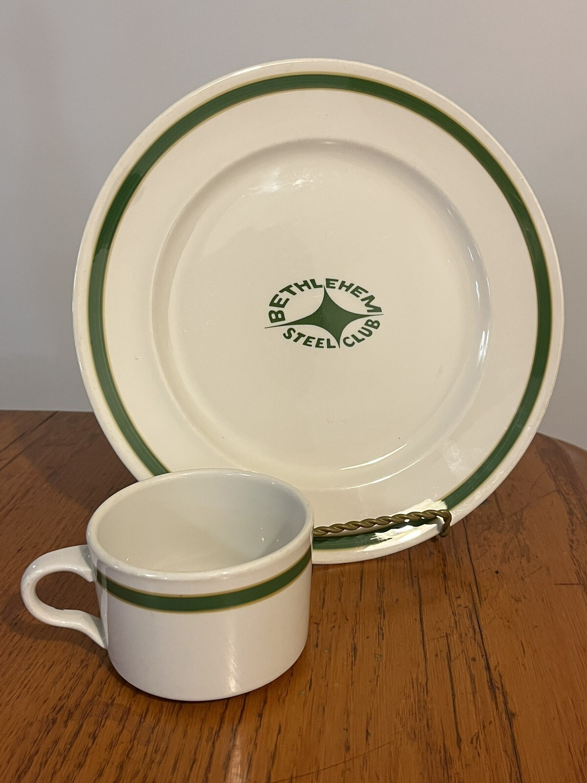 RARE Vtg Restaurant Ware Bethlehem Steel Country Club Dinner Plate & Cup RARE Vtg Restaurant Ware Bethlehem Steel Country Club Dinner Plate & Cup