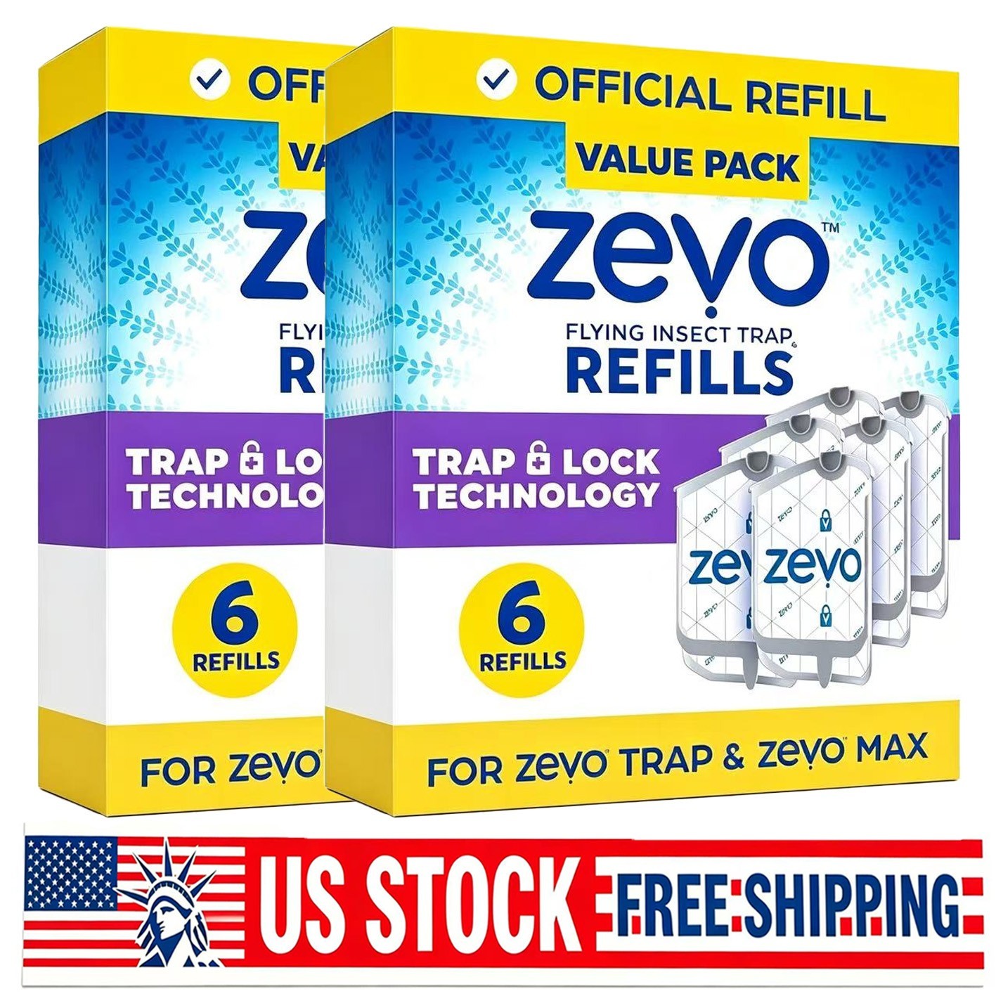 (12 Refill Cartridges) Zevo Flying Insect Trap Refill Cartridges -Easy to Use (12 Refill Cartridges) Zevo Flying Insect Trap Refill Cartridges -Easy to Use
