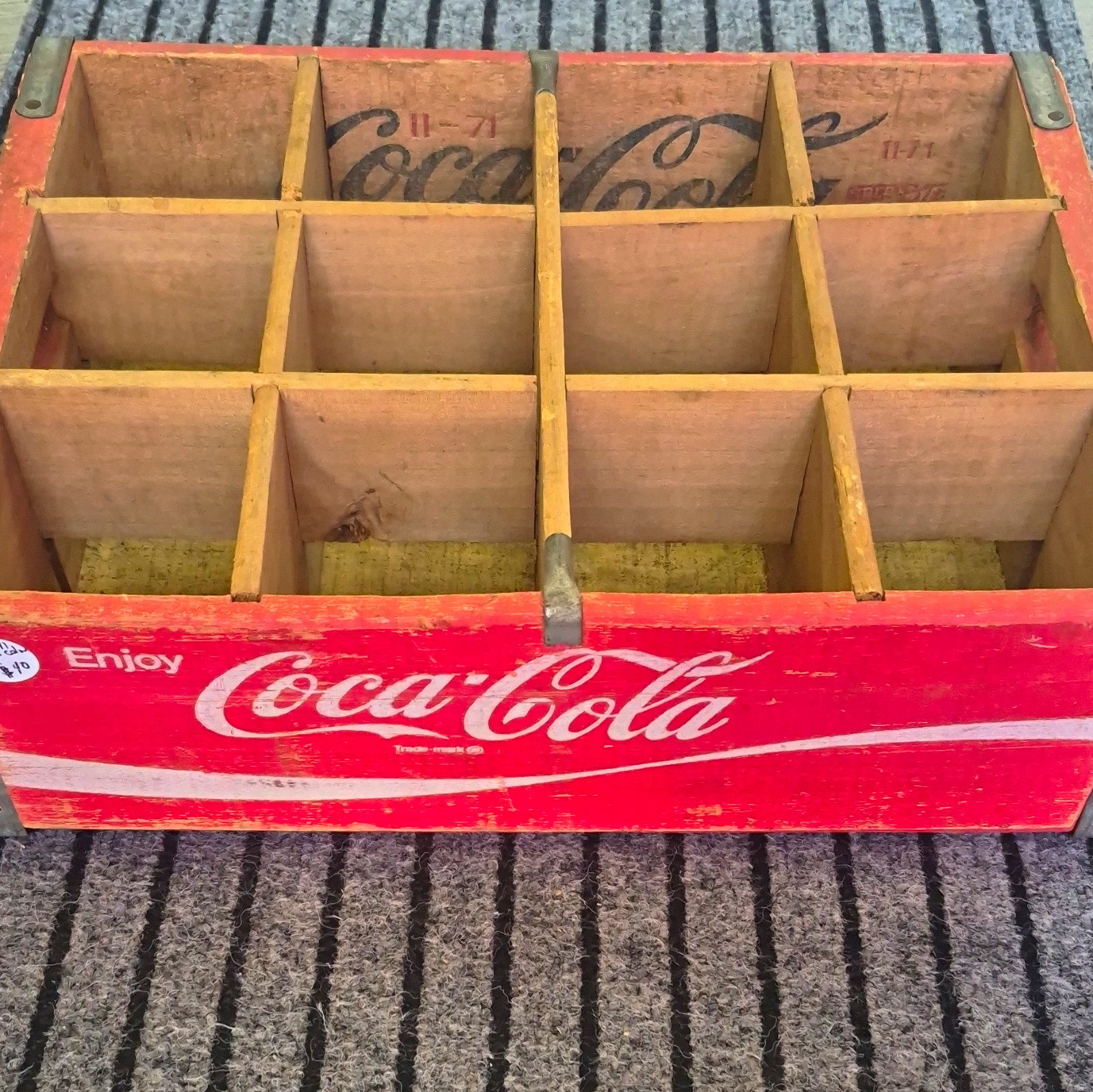 Vtg Coca-Cola Enjoy Coca-Cola Wooden Bottle Carrier Caddy Divided Compartments Vtg Coca-Cola Enjoy Coca-Cola Wooden Bottle Carrier Caddy Divided Compartments