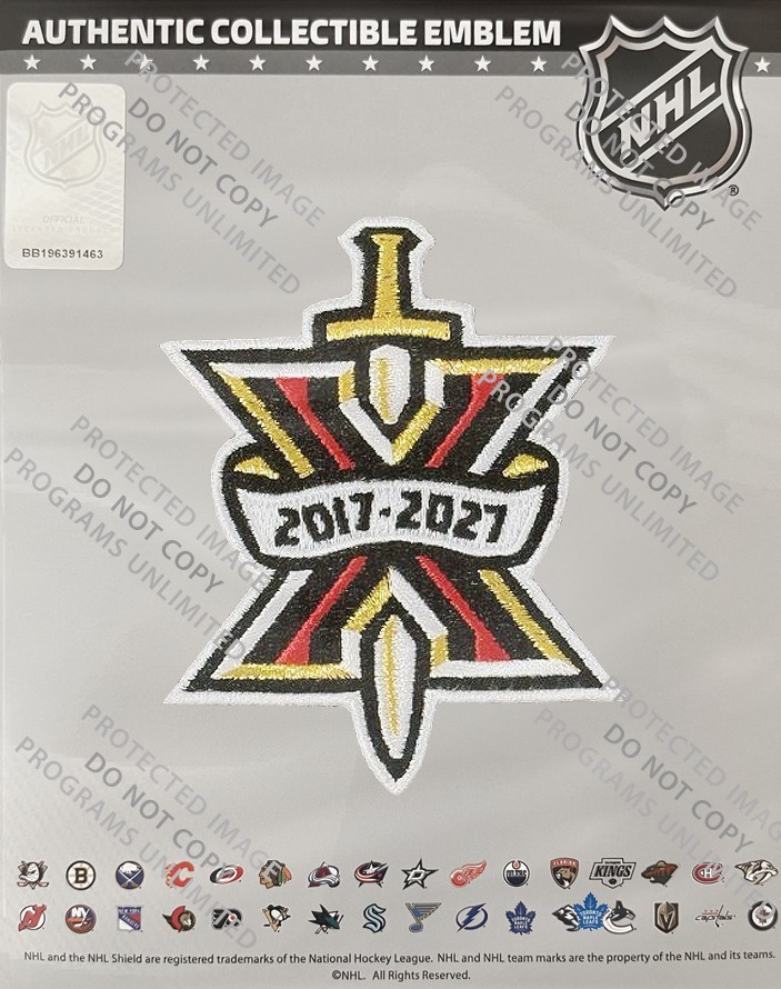 2017 2027 NHL VEGAS GOLDEN KNIGHTS PATCH 10 SEASONS LIMITED PLAYER JERSEY STYLE