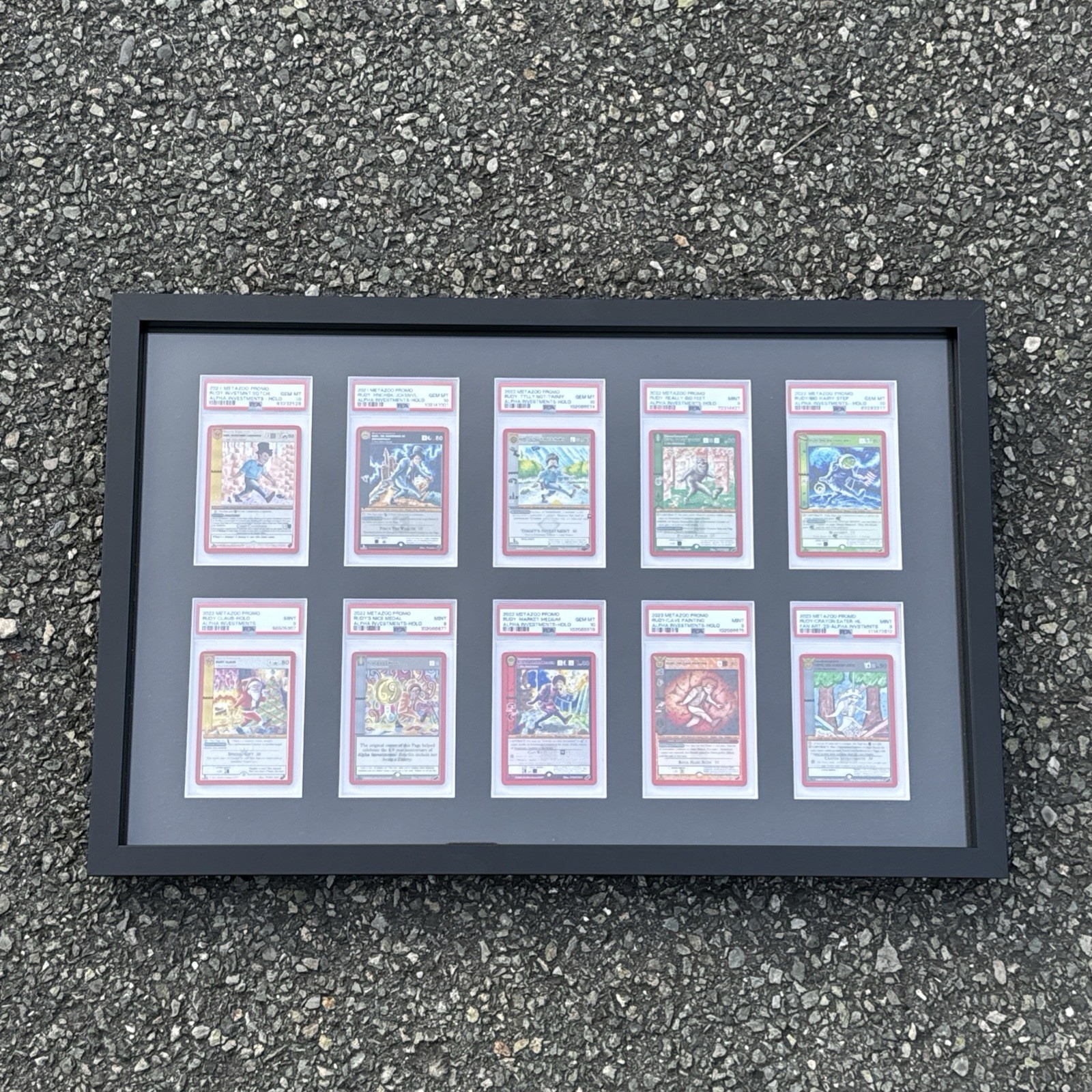 Rudy Alpha Investments Promo 10 Card PSA Graded Framed Set