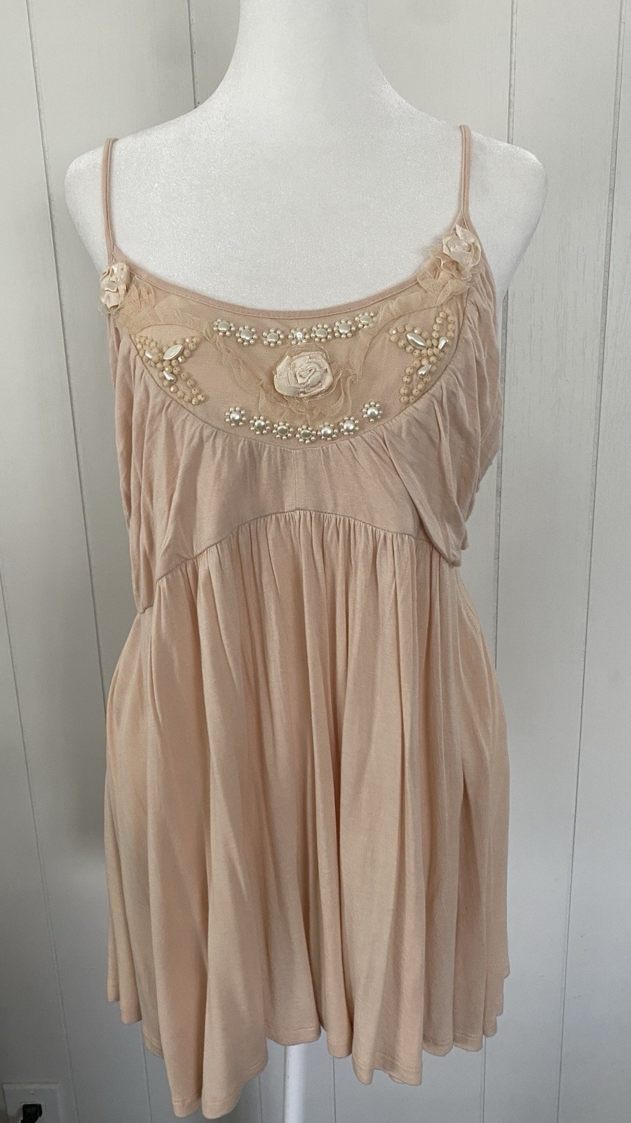 American Rag XL Peach Babydoll Spaghetti Strap Empire Waist Viscose Top American Rag XL Peach Babydoll Spaghetti Strap Empire Waist Viscose Top