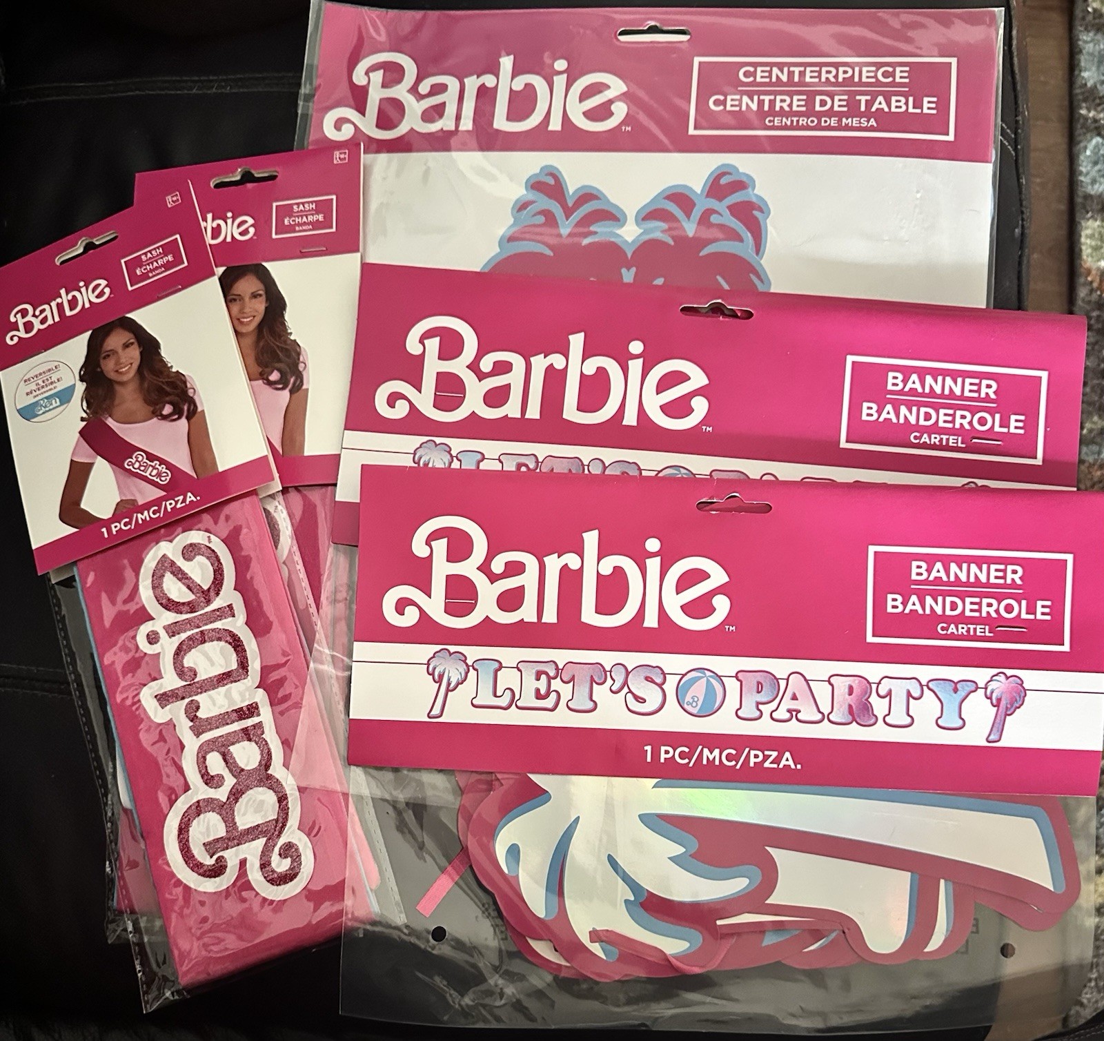 Barbie Birthday Party Decorations Lot 2 Sashes 2 Banner 1 Centerpiece 5 piece Barbie Birthday Party Decorations Lot 2 Sashes 2 Banner 1 Centerpiece 5 piece